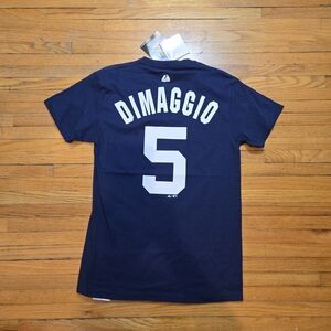Men's New York Yankees Baseball MLB Cooperstown Navy DiMaggio #5 T-Shirt